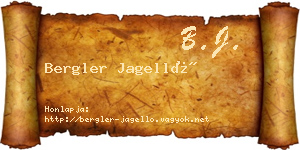 Bergler Jagelló névjegykártya